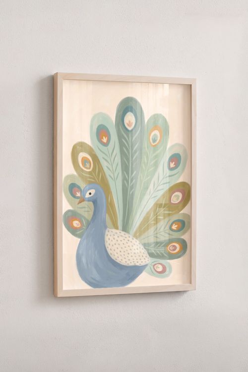 Premium Poster, Graceful Peacock Display