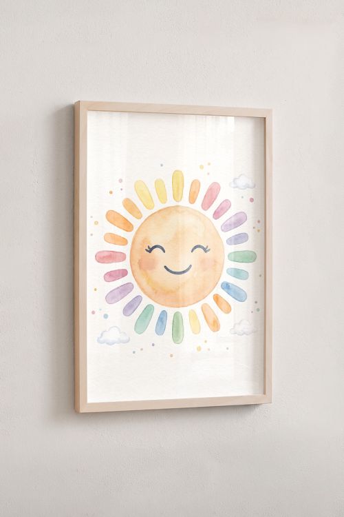 Premium Poster, Happy Rainbow Sun