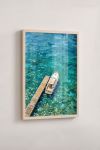 Premium Poster, Turquoise Docked Boat