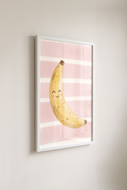 Premium Poster, Happy Banana Stripes