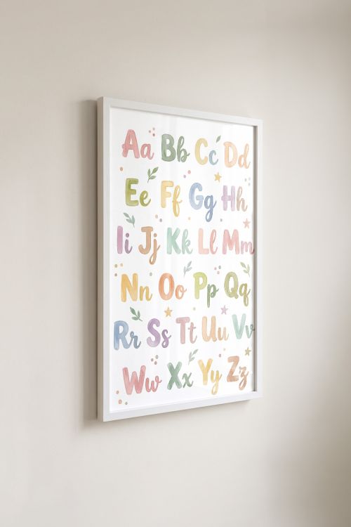 Premium Poster, Watercolor Alphabet Garden