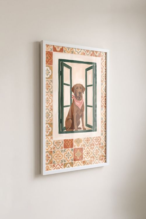 Premium Poster, Mediterranean Window Pup
