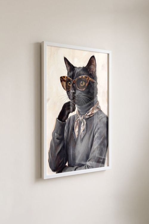 Premium Poster, Sophisticated Feline Portrait