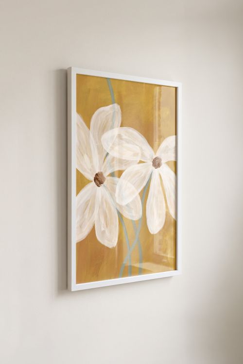 Premium Poster, Golden Bloom Abstract