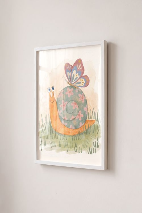Premium Poster, Whimsical Snail Friend