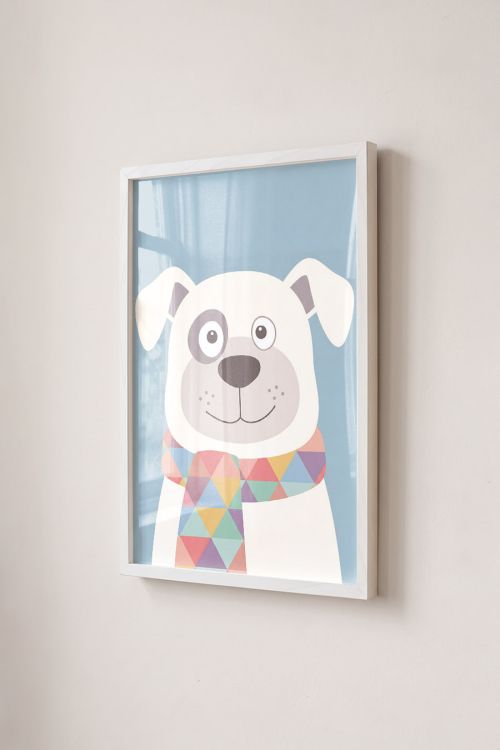 Premium Poster, Playful Pup Scarf