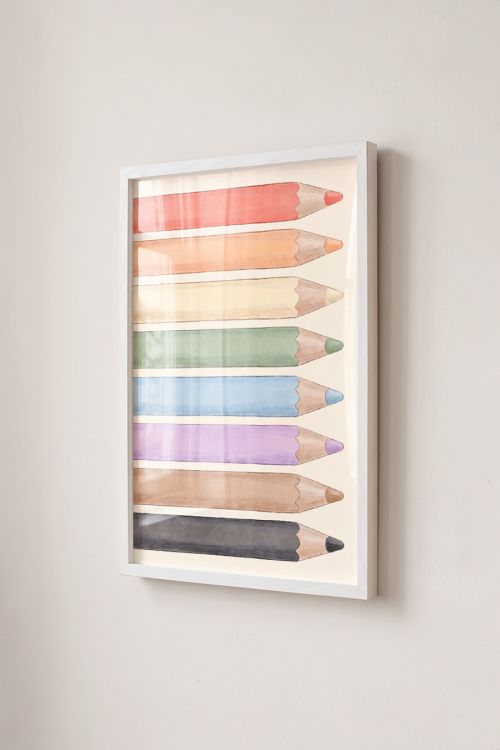 Premium Poster, Rainbow Pencil Array