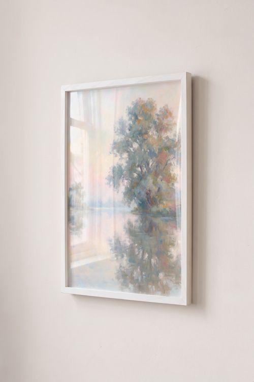 Premium Poster, Misty Riverside Reflection