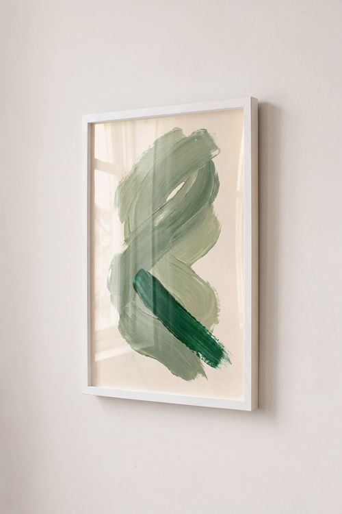 Premium Poster, Emerald Brushstroke