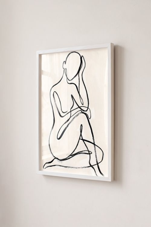 Premium Poster, Seated Contemplation Line