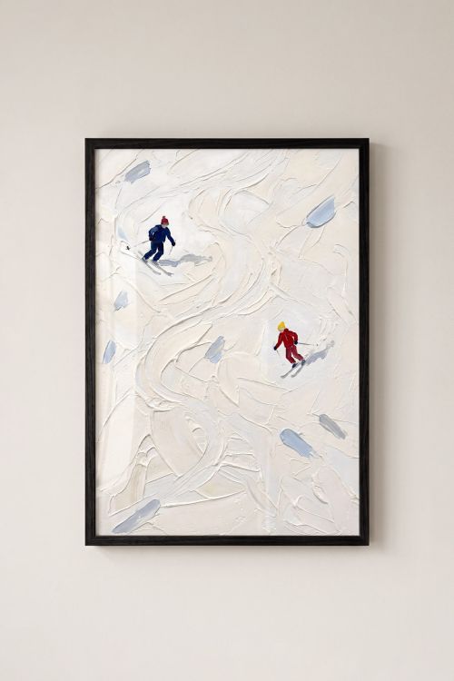 Premium Poster, Powder Day Skiers