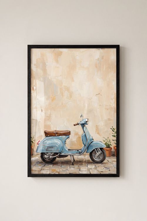 Premium Poster, Italian Street Scooter