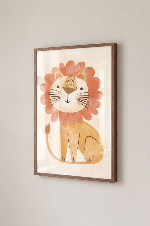 Premium Poster, Little Watercolor Lion