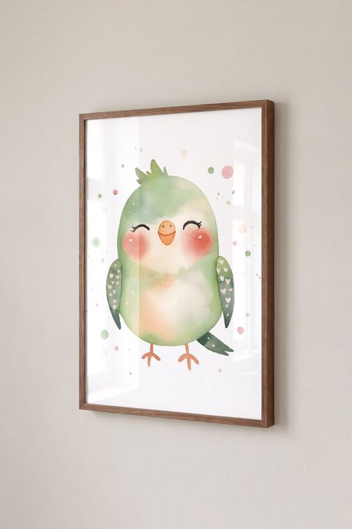 Premium Poster, Sweet Cheeks Budgie