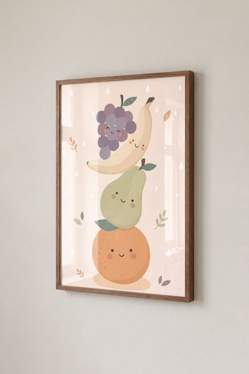 Premium Poster, Smiling Fruit Stack