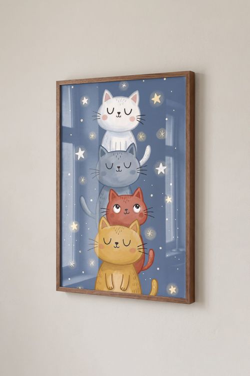 Premium Poster, Starry Cat Tower