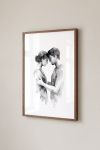 Premium Poster, Tender Embrace Watercolor
