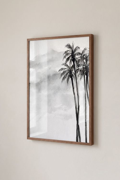 Premium Poster, Misty Palm Grove