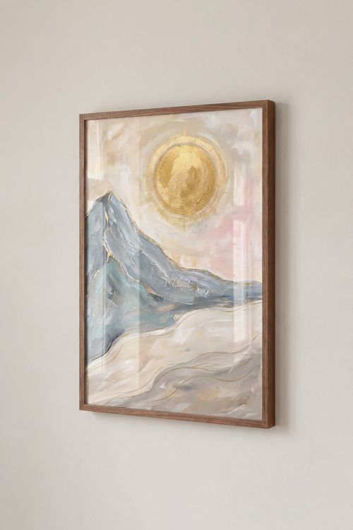 Premium Poster, Gilded Mountain Peak