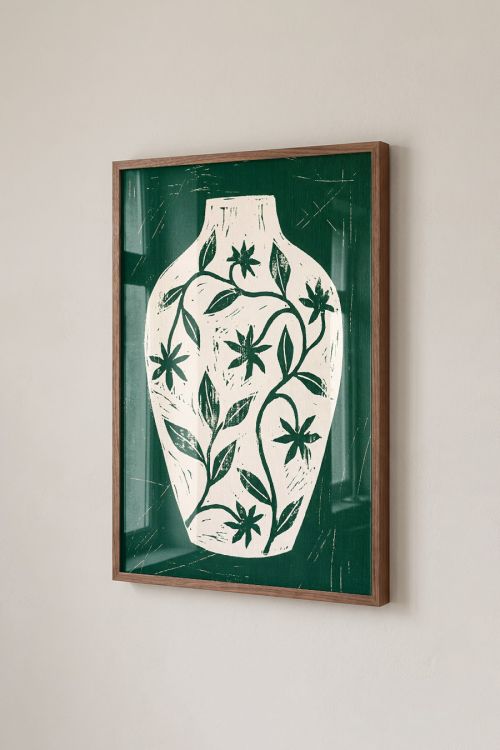 Premium Poster, Emerald Vine Vessel