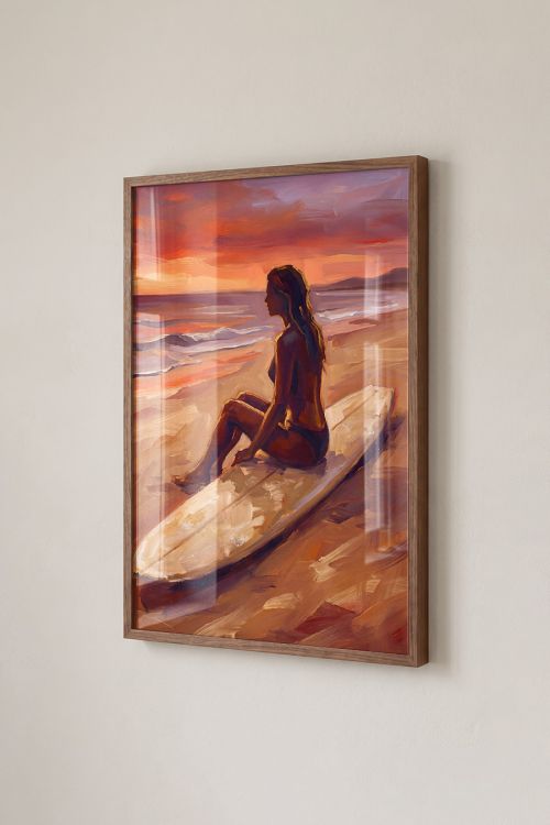 Premium Poster, Sunset Surf Serenity