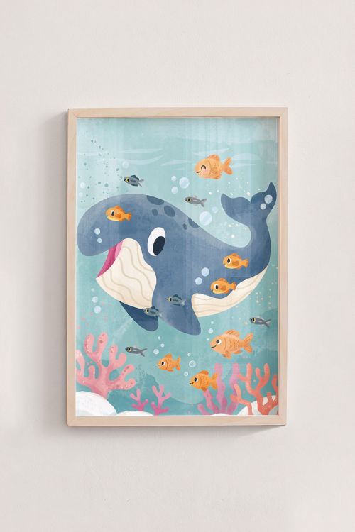 Premium Poster, Whale's Happy Ocean
