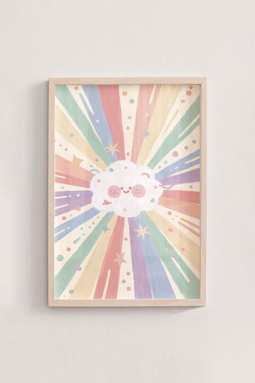 Premium Poster, Happy Cloud Rainbow Burst