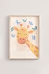 Premium Poster, Happy Giraffe Butterflies