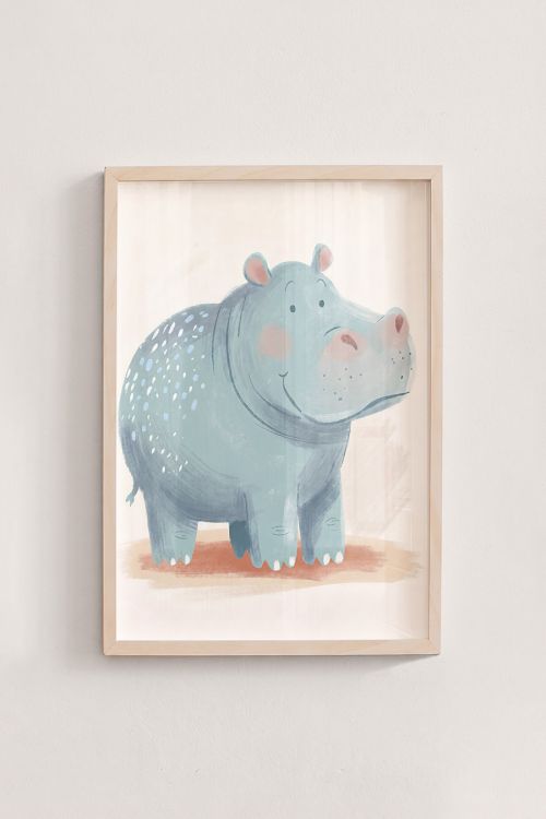 Premium Poster, Happy Hippo Friend