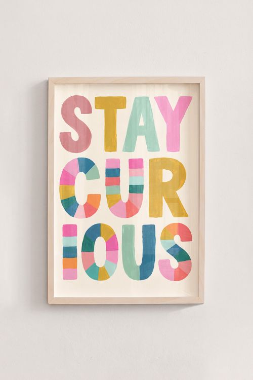 Premium Poster, Stay Curious Rainbow