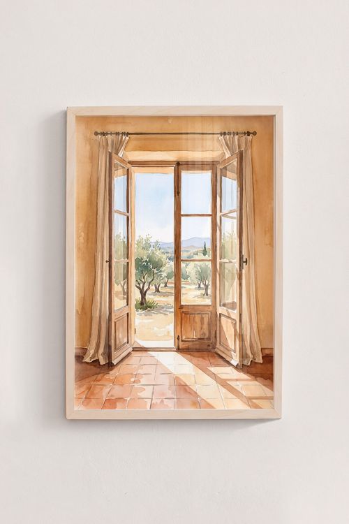 Premium Poster, Tuscan Olive Grove View