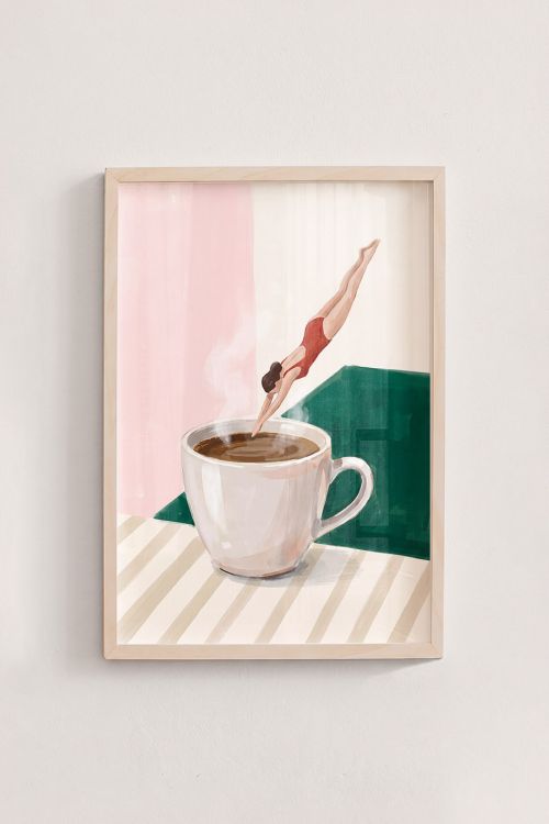 Premium Poster, Morning Coffee Dive