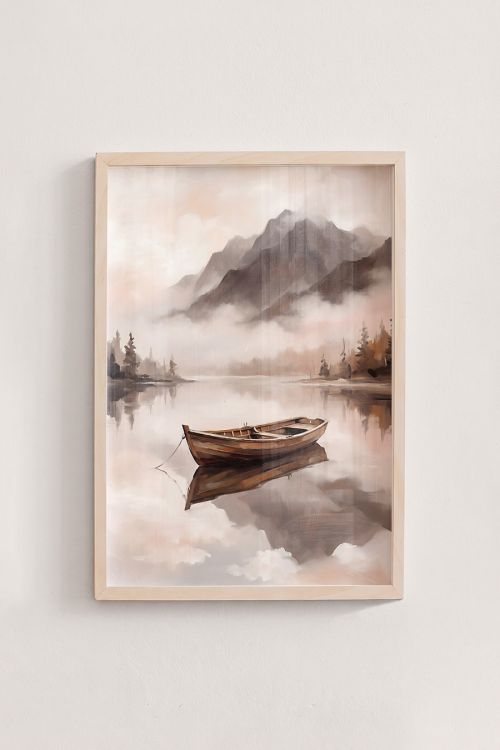 Premium Poster, Misty Mountain Lake