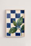 Premium Poster, Botanical Blue Check