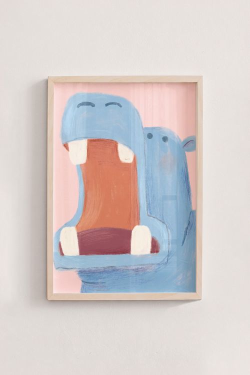 Premium Poster, Happy Hippo Yawn