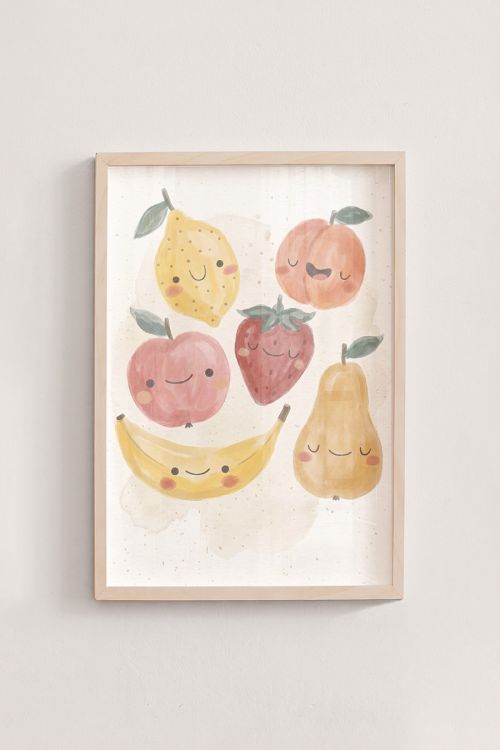 Premium Poster, Happy Fruity Friends