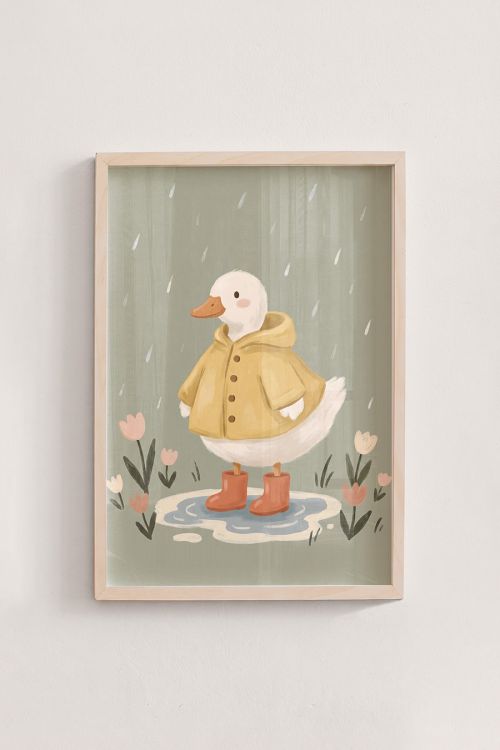 Premium Poster, Rainy Day Duckling