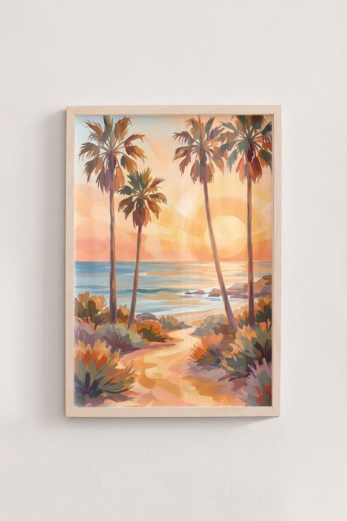 Premium Poster, Coastal Sunset Path