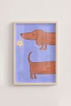 Premium Poster, Dachshund Flower Sniff