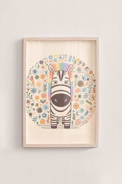 Premium Poster, Rainbow Mane Zebra Dreams
