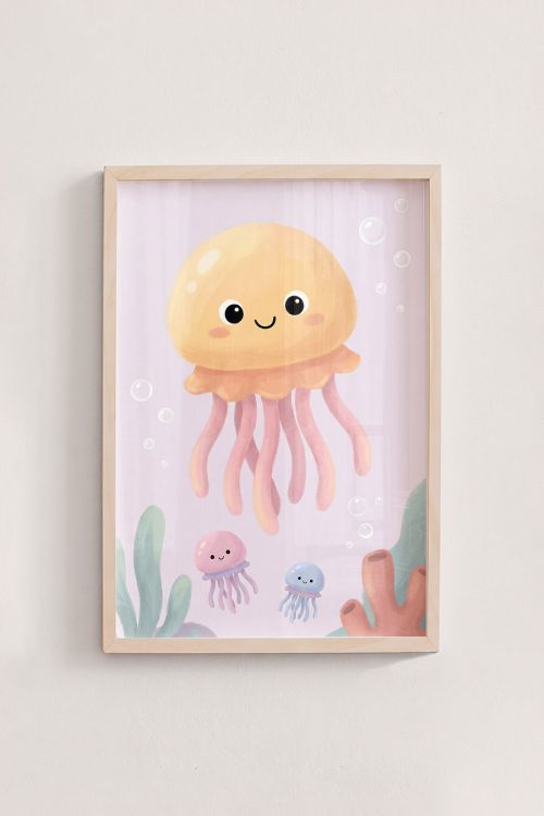 Premium Poster, Happy Jellyfish Family