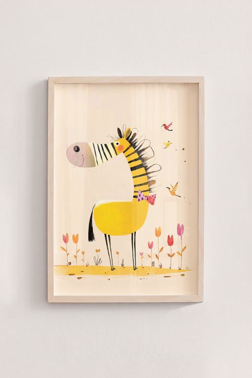 Premium Poster, Whimsical Zebra Friend