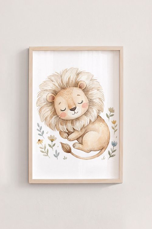 Premium Poster, Sleeping Lion Cub