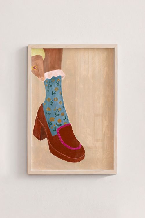 Premium Poster, Floral Sock Loafer