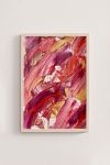 Premium Poster, Crimson Gold Swirls