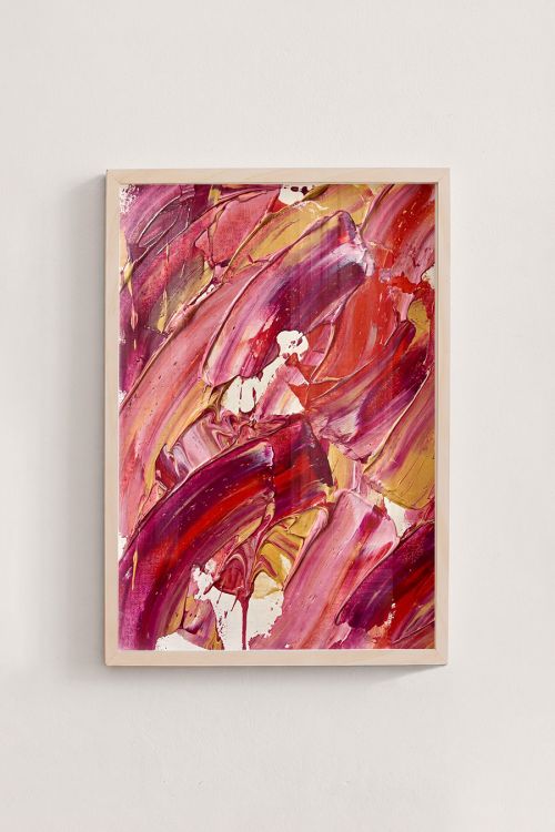 Premium Poster, Crimson Gold Swirls