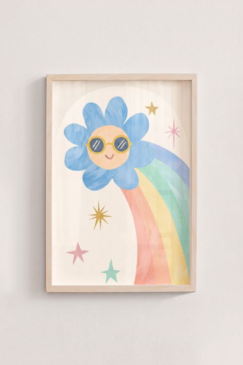 Premium Poster, Cool Daisy Rainbow