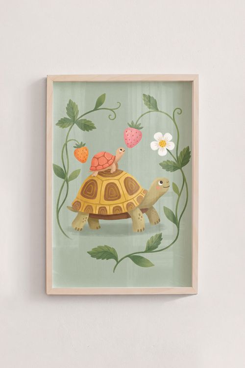 Premium Poster, Strawberry Turtle Ride