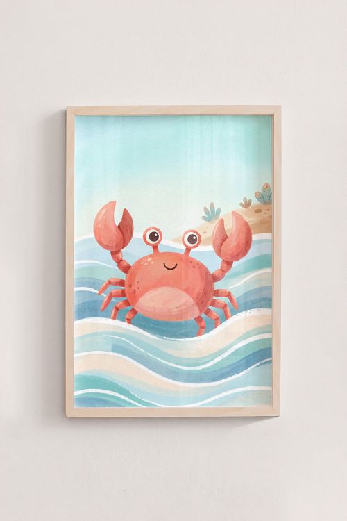 Premium Poster, Happy Ocean Crab