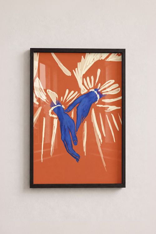Premium Poster, Connected Blue Hands